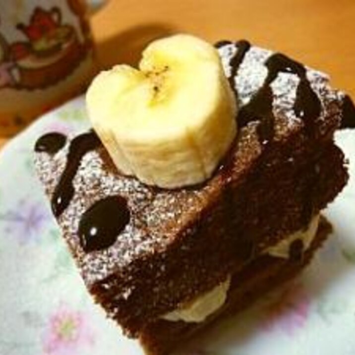 ブラウニーDE王道☆バナナチョコケーキ♪